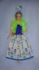 Barbie Kleid Puppen Kleidung Grün Blau Ostern Ostereier Prinzessin Ballkleid K32