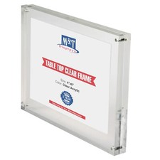 Clear Acrylic 4x6 Inch Photo Frame Sign Holder Portrait/Landscape Tabletop Stand