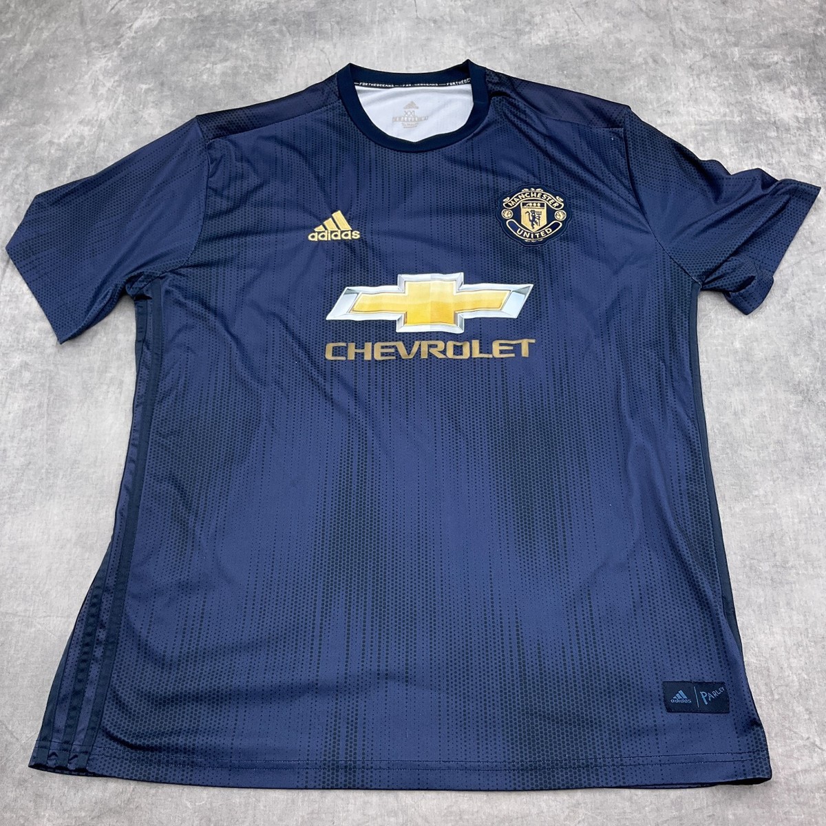 Adidas T-Shirt Men 2XLarge Blue CHEVROLET MANCHESTER UNITED CHONG
