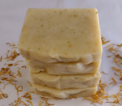 Handmade Unscented Calendula Soap | Cold Process Artisan Bar | Fragrance-Free