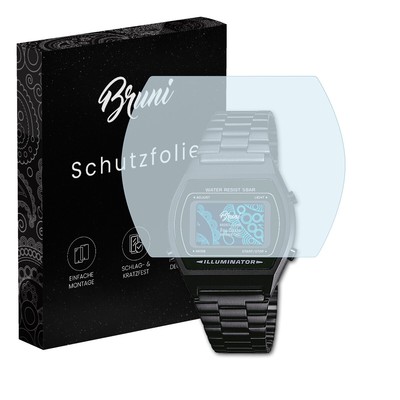 Bruni 2x Folie für Casio B640WB-1AEF Schutzfolie Displayschutzfolie