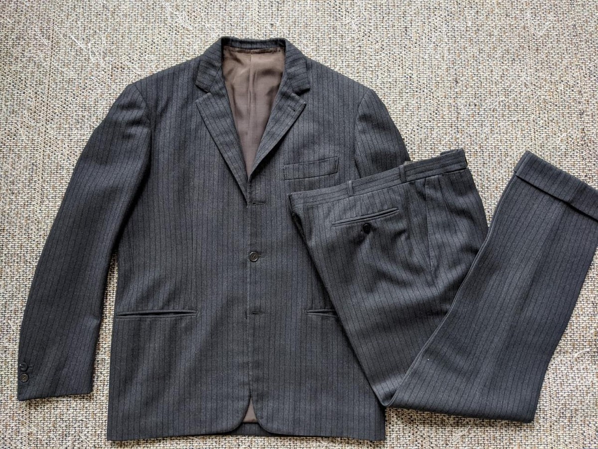 vintage 1900s custom tailored 2pc suit BESPOKE france 42R 32x30