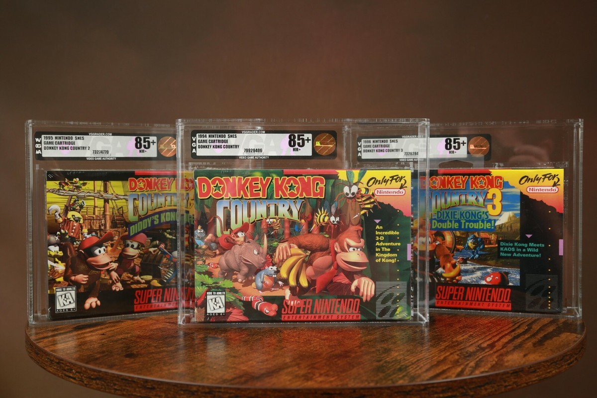 Donkey Kong Country First Print Trio VGA 85+ Factory Sealed New