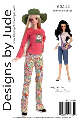 Basics Doll Clothes Sewing  Pattern for 60cm Smart Doll