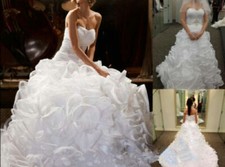 Princess Ball Gown Sweetheart Wedding Dress Organza Pleats Ruffles Bridal Gown