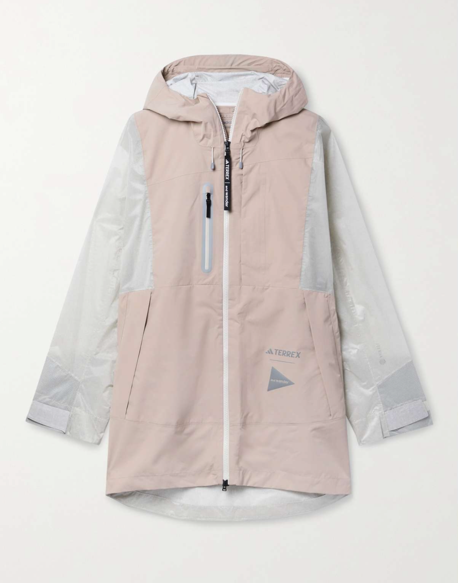 Adidas Terrex X and Wander Wonder Taupe Xploric Rain Ready Jacket