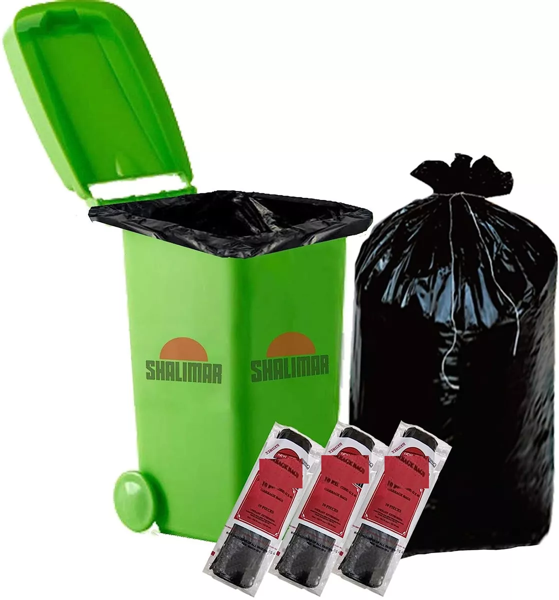 Biodegradable Garbage Bags Jumbo Size 30 Bags Per Roll Pack Of 3 Black Color