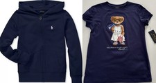 NWT, Girls Polo Ralph Lauren Set of 2. Terry Hoodie  Tee. Size S 7 . Eu 130