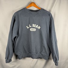 Vintage LL Bean Crewneck Sweatshirt Mens L Heavy Pullover Spell Out Embroidered