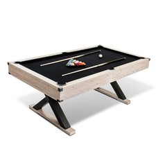 Garvee 84" Billiard Table Set 7ft Solid Wood Legs MDF Pool Table w/ Cues Game