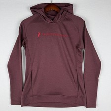 Peak Performance Pulse Hoodie Womens M Burgundy Athletic Pullover Sweatshirt