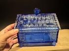 Vintage Style Cobalt Blue Depression Glass Cabin Candy Dish Box — photo 6
