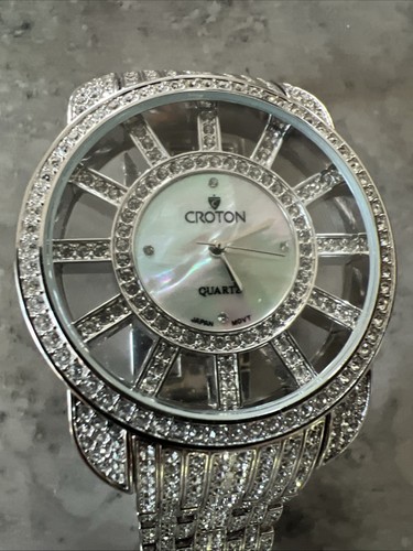 Croton CN307365 Gent Auto Pavé Diamond Bracelet (Simulated) NOS - Picture 3 of 10