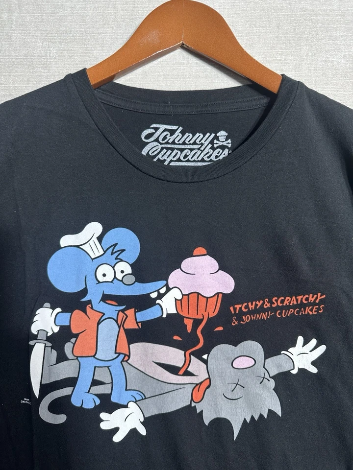 Camisa Johnny Cupcakes Para Hombres 2XL Negra Original Gráfica Camiseta Picazón y Arañazos Foto 2 de 4