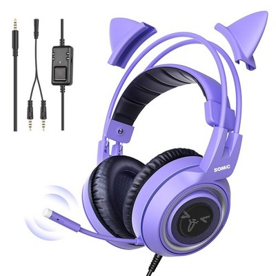 SOMIC G951S Purple Stereo Gaming Headset with Mic for PS4, PS5, Xbox One, PC,...
