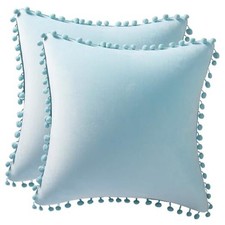 Throw Pillow Cases 18x18 Light-Blue: 2 Pack 18" x 18" Pack of 2 Light Blue