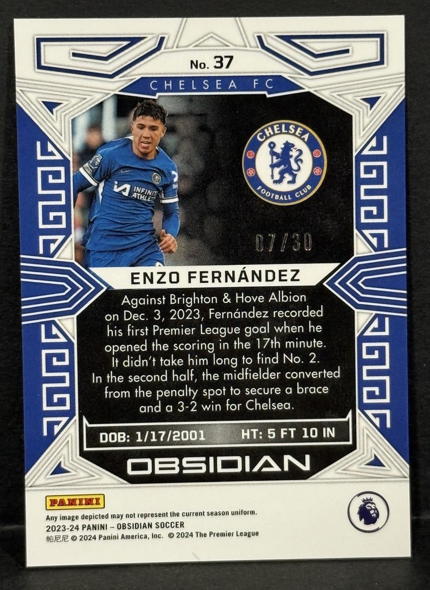 2023-24 Panini Obsidian Soccer Chelsea Enzo Fernandez Red Crystal