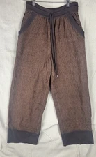 MISSONI Orange Label Knit Pants Wide Leg Pockets Brown Textured Look Size 42