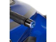 Puig Black Thruster Bar Ends and Blue Caps Aprilia RS660 2021-2025