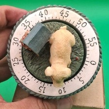 Kitchen Timer Pig in Basket Egg Timer Vintage...