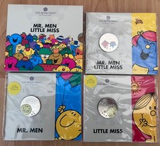 2021 Mr Men And Little Miss 3 Coin Colour Five 5 Pound Royal Mint Set Boxed BUNC