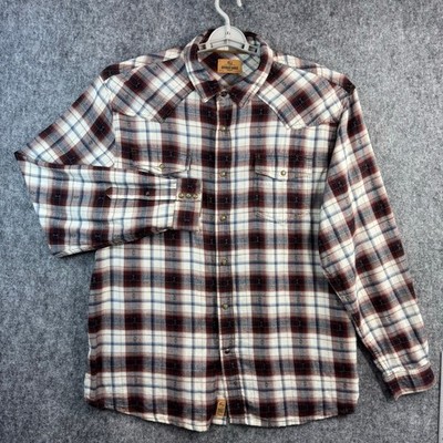 RedHead Ranch Men's 2XL Plaid Flannel Button Down Shirt Heavyweight Workwear