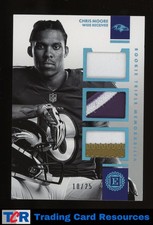 2016 Panini Encased #2 Chris Moore Rookie Triple Memorabilia Sapphire #/25