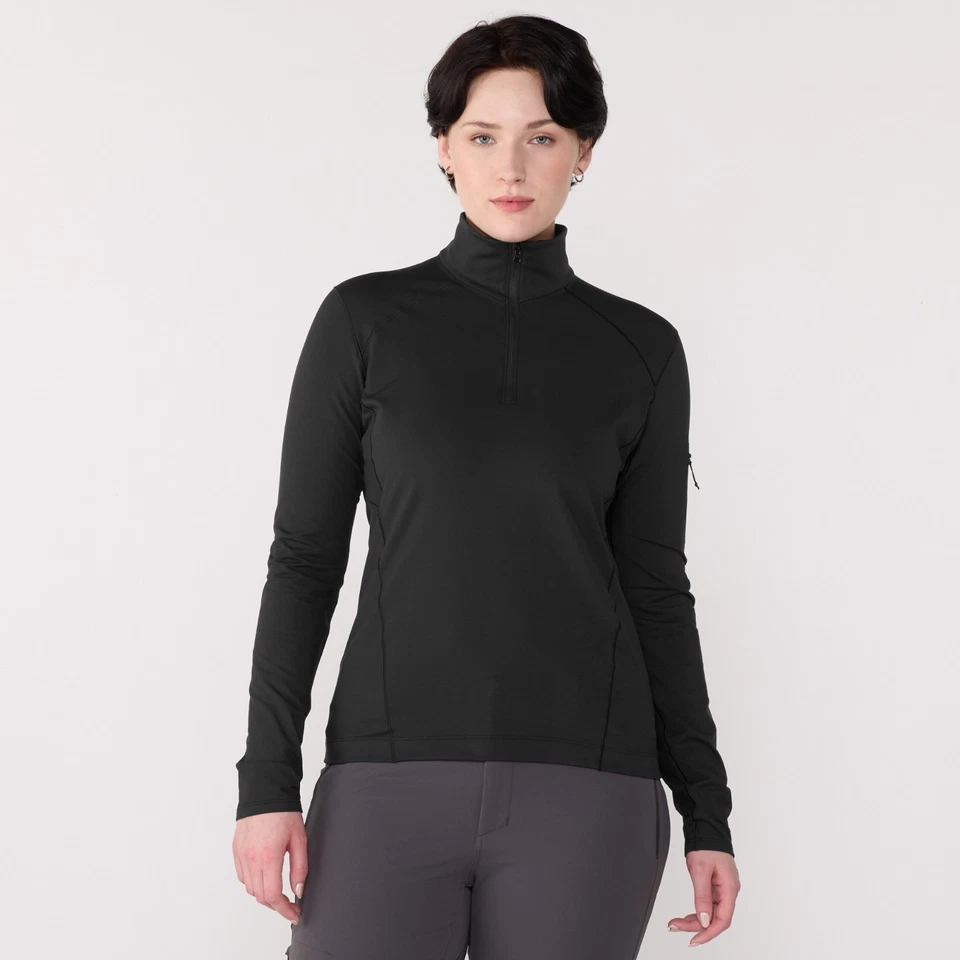 OFERTA ESPECIAL - Top de capa base Rho con cremallera y cuello - Para mujer (negro) Foto 2 de 4