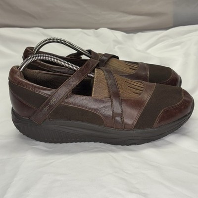 Skechers Womens Mary Jane Shape Ups Shoes Size 10 Brown Hyperactive Leather
