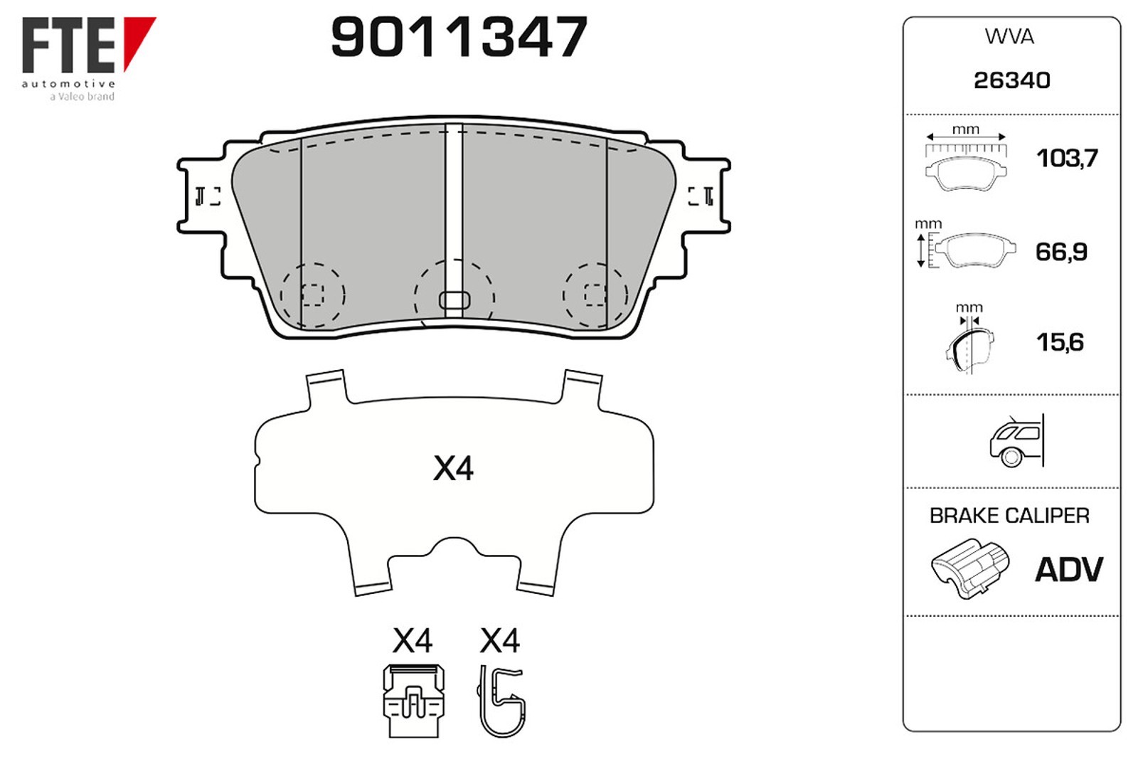 Fte Bremsbelagsatz Scheibenbremse 9011347 FüR Nissan Ariya FE0 4ORCE-image