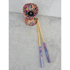 Multicolor Splatter Diabolo Chinese Yo-Yo with Wooden Handsticks Skill Toy