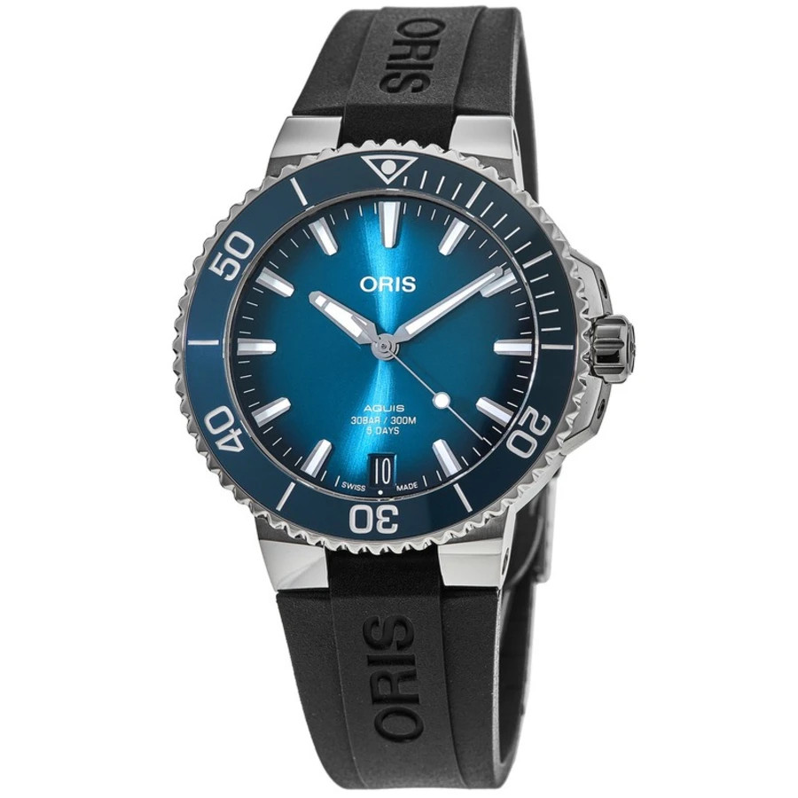 Oris Aquis Blue Dial Mens Watch 400 7769 4135 Rubber Strap