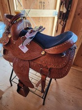 18" WESTERN TRAIL SADDLE WITH MATCHING HEADSTALL AND BREAST COLLAR