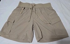 Women's XL Tan Drawstring Shorts Pockets
