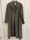 Anne Klein Petites Wool Long Coat Light Gray Brown Button Collar - 10 P