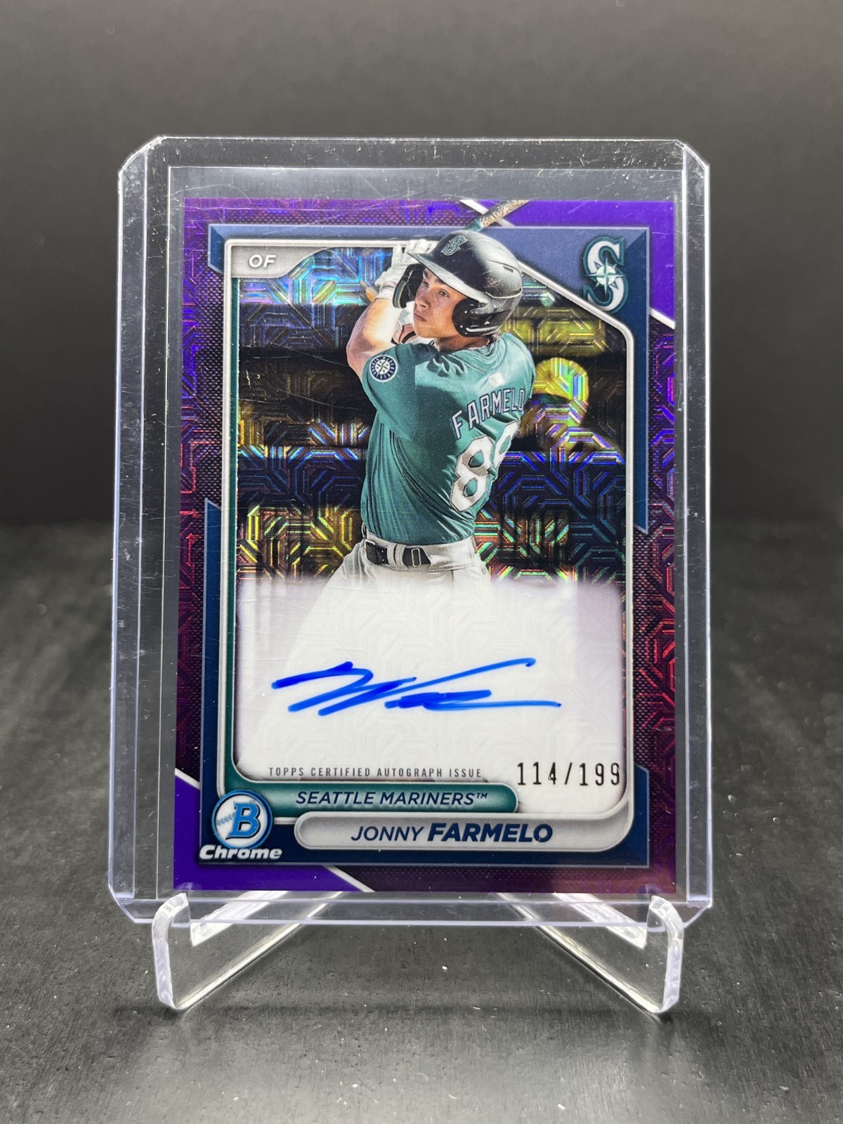 2024 Bowman Chrome Mega Box Jonny Farmelo Prospects Auto Purple 114/199 #BMA-JF