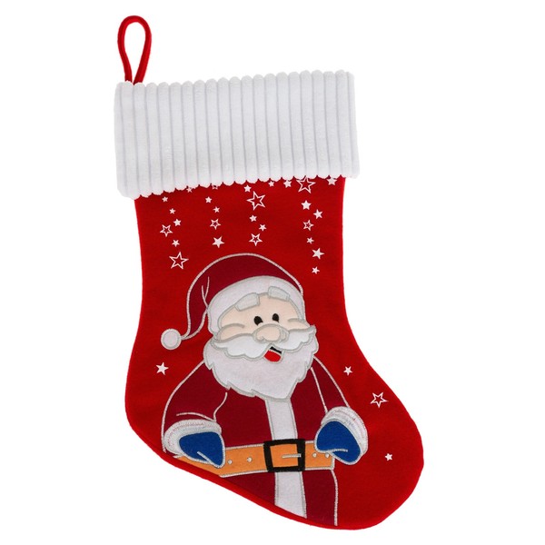Nikolausstrumpf Weihnachtssocke 42X26Cm Rot Weiß Weihnachtsstrumpf Nikolaus Deko-image