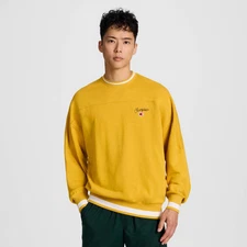 Champion Men's University Small Script Sweatshirt - Lemon Curry M