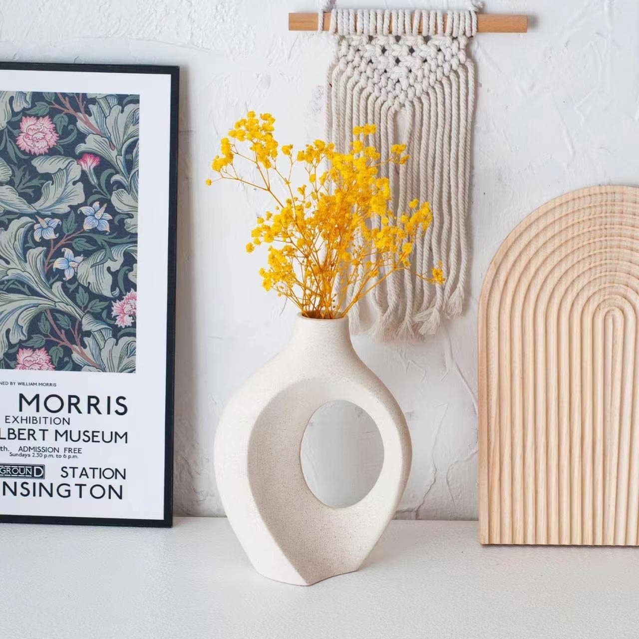 Handmade Off-White Vases for Home Decor - Set of 2 Stylish Flower Holders thumbnail 7