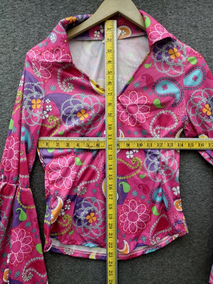 Fantasias femininas Morph anos 1970 hippie discoteca mangas largas e ele tamanho P - Imagem 4 de 4