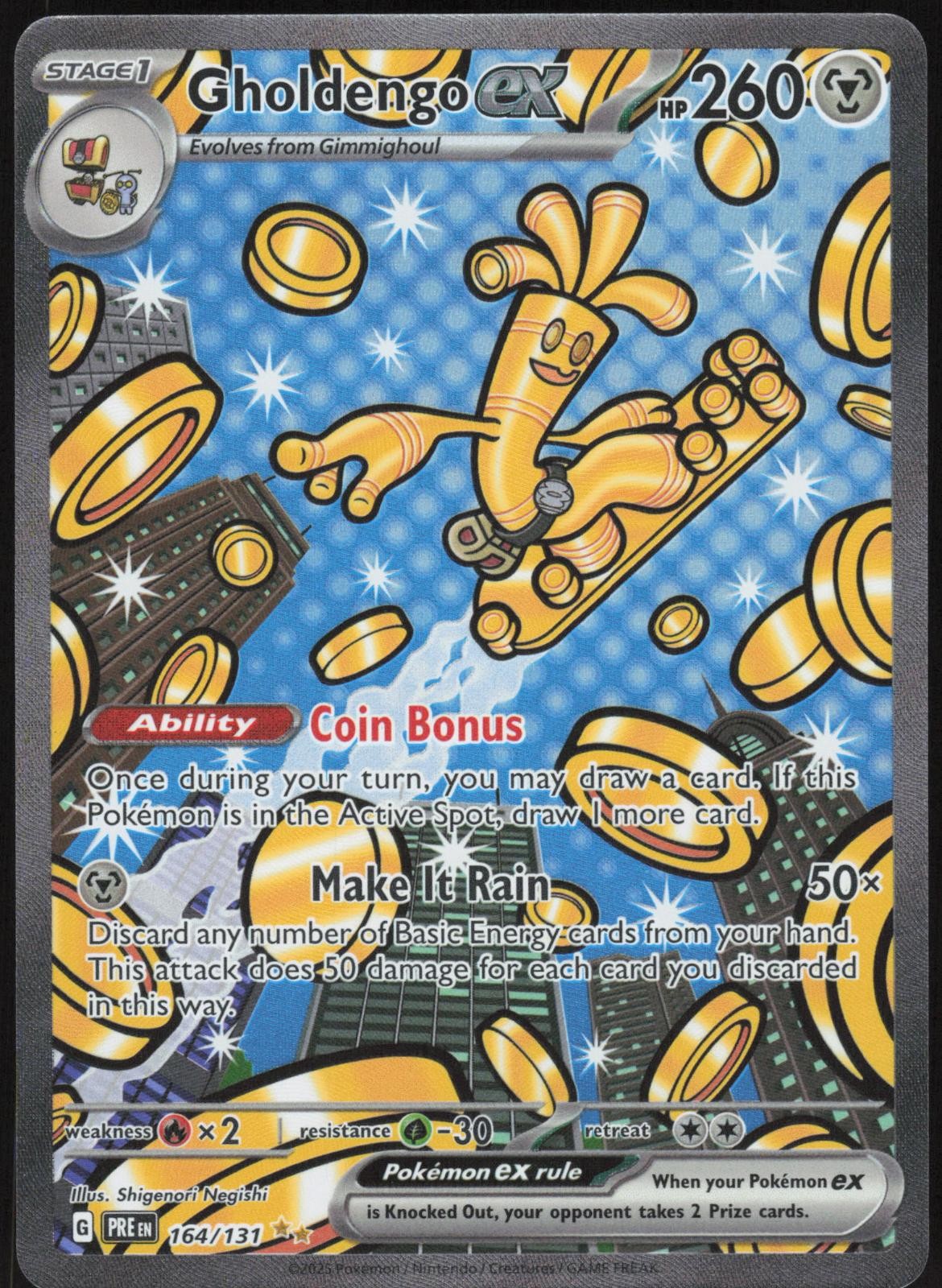 GHOLDENGO EX 164/131 HOLO PRISMATIC EVOLUTIONS POKEMON NM