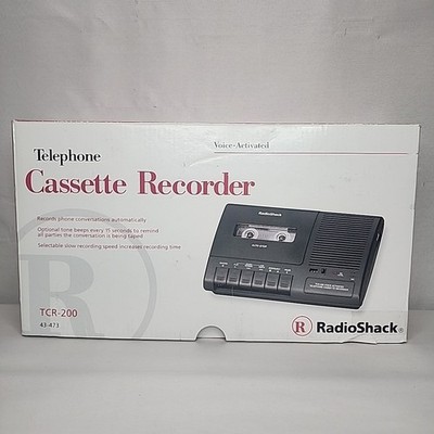 Radio Shack TCR-200 Voice Activated Telephone Cassette Tape Recorder Set New