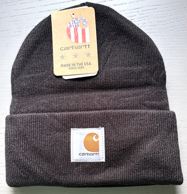 Carhartt A18 Knit Cuffed Beanie Hat Watch Cap Unisex One Size Black USA Made