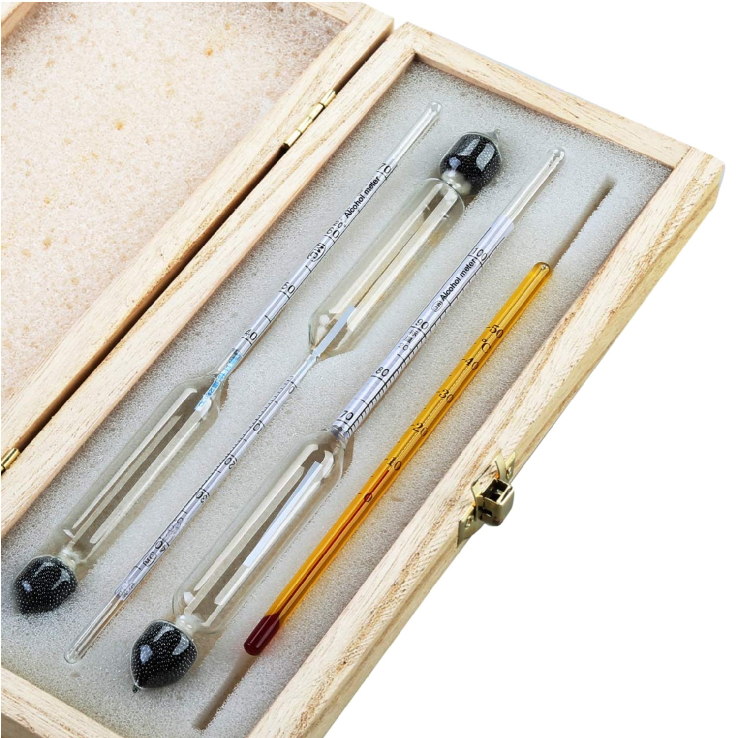 Alkoholmeter 3er Set Hydrometer 0-100 Vol% Spirituosen Alkoholtester