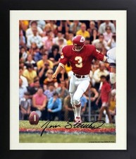Jan Stenerud signed Kansas City Chiefs 8x10 Photo minor dings Framed - COA (HOF)