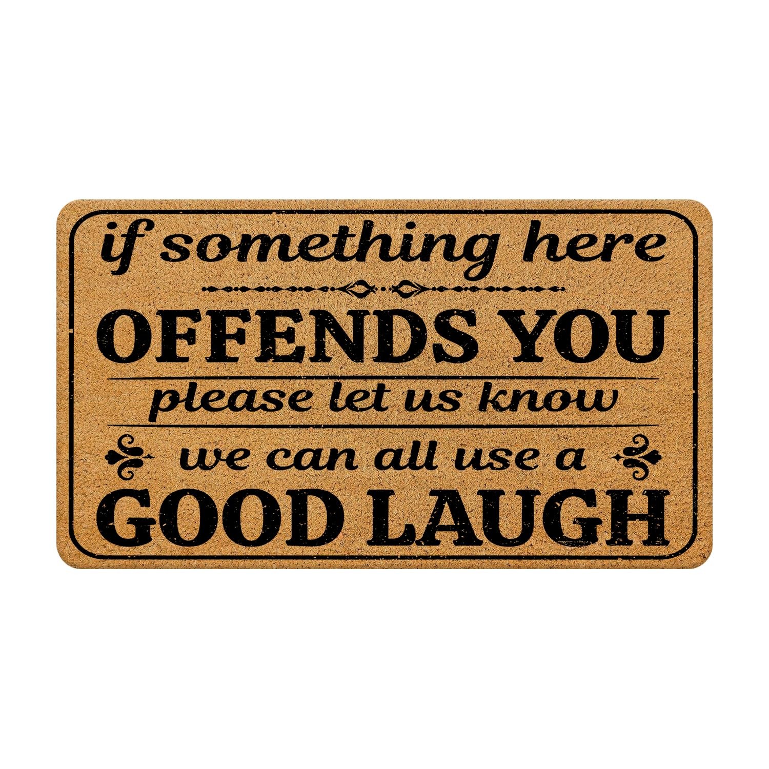 Funny Door Mat - Outside & Indoor Entrance Mats Coir Doormat 17x30 inch - Bri...