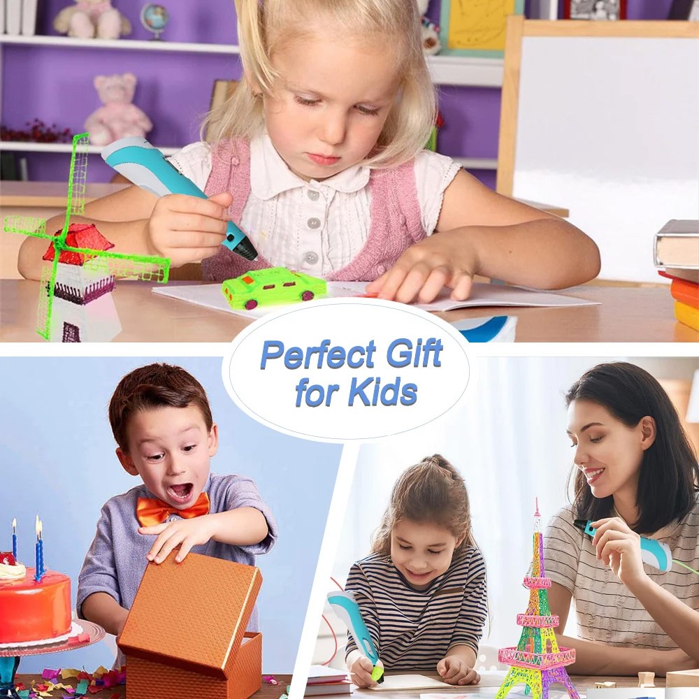 3D Printing Pen Set 3D Drawing Pen with Led Display 12 Color Filament Kid Gift