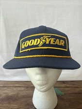 Vintage 80s Goodyear Tires Rope Hat K-Products Snapback Cap Blue USA Made VTG