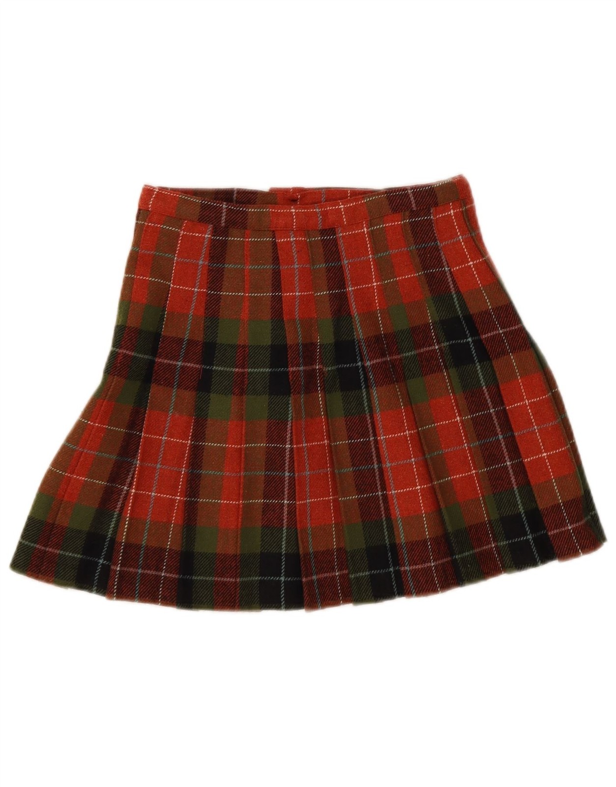Stefanel Womens Mini Wrap Skirt IT 38 XS W26 Red Check Wool AL06 image 2