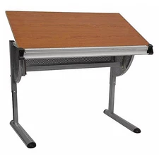 Flash Furniture Drafting Table,45 1/4 in W,Red NAN-JN-2433-GG Flash Furniture